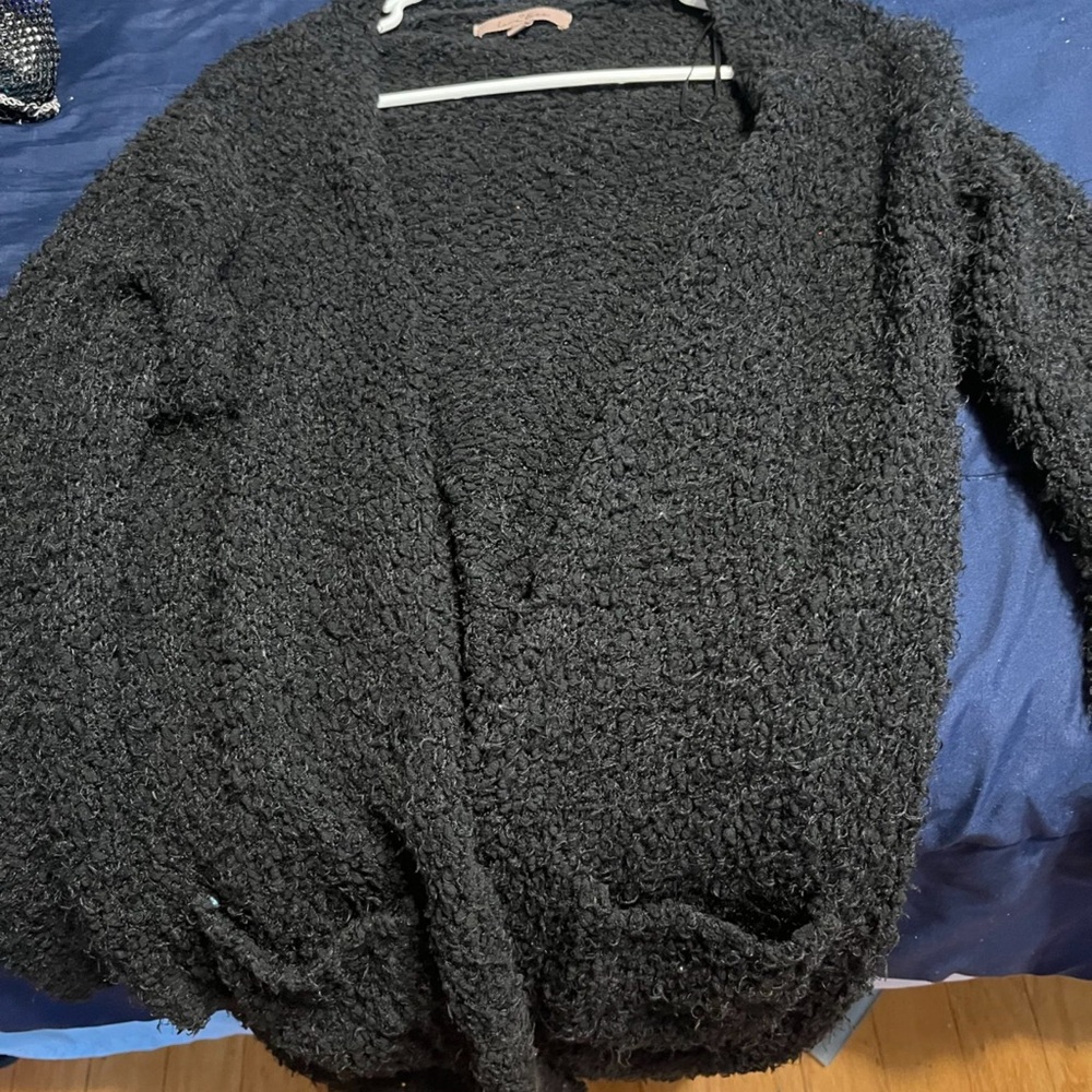 Cozy Black Knit Cardigan